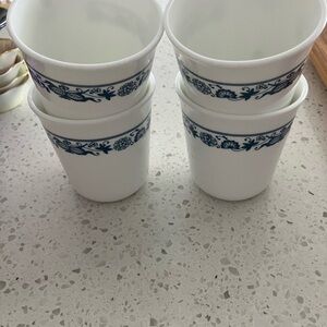 Vintage Pyrex Old Town/Blue Onion Blue and White Mugs